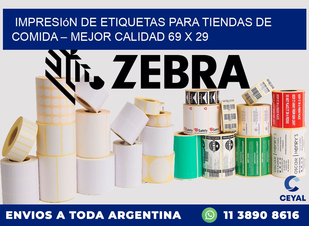 Impresión de etiquetas para tiendas de comida – Mejor calidad 69 x 29
