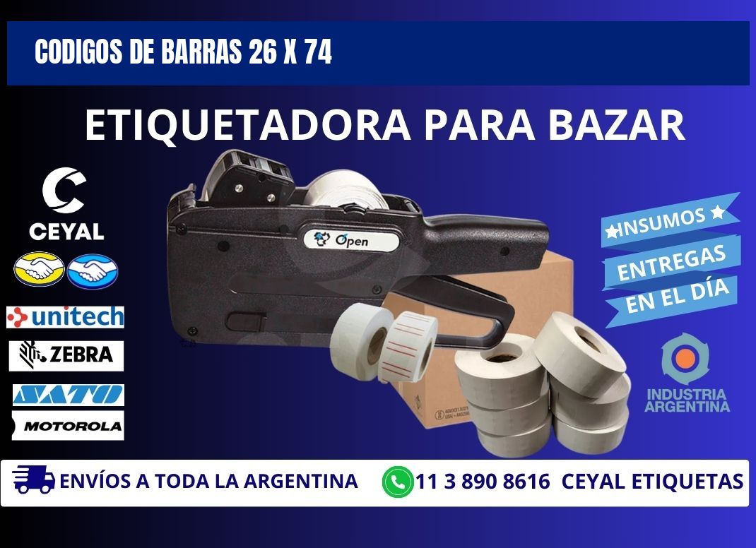 CODIGOS DE BARRAS 26 x 74