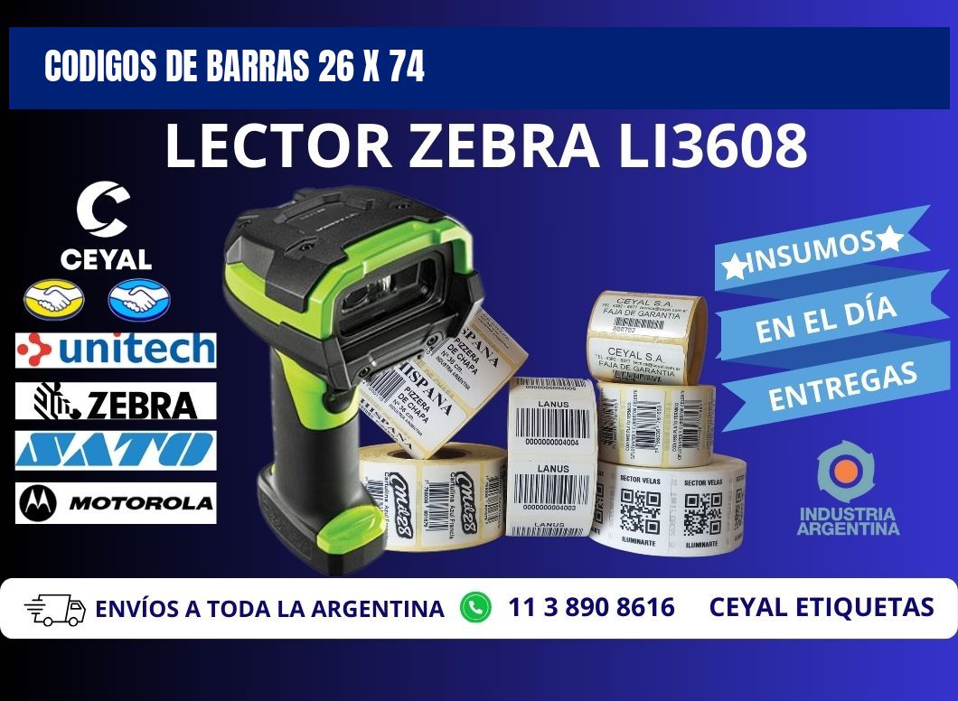 CODIGOS DE BARRAS 26 x 74