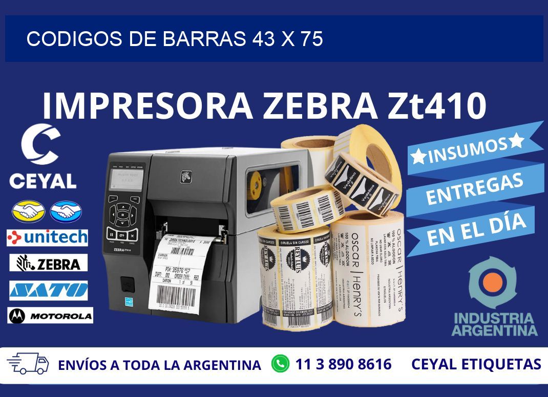 CODIGOS DE BARRAS 43 x 75