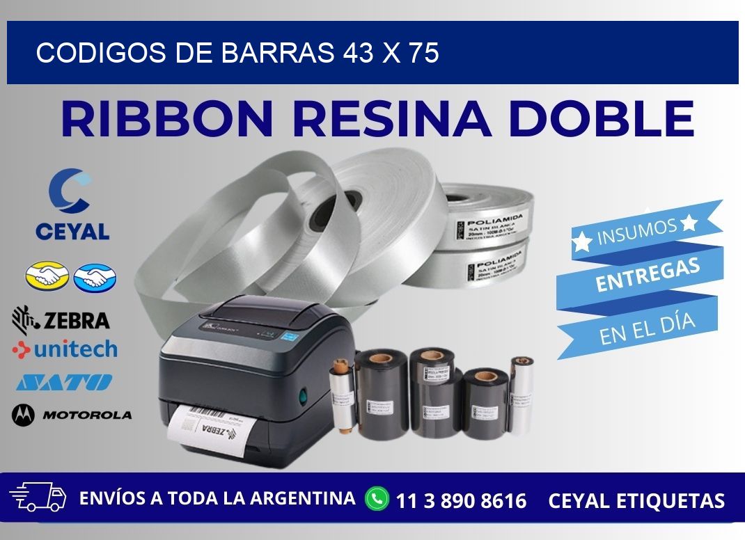 CODIGOS DE BARRAS 43 x 75