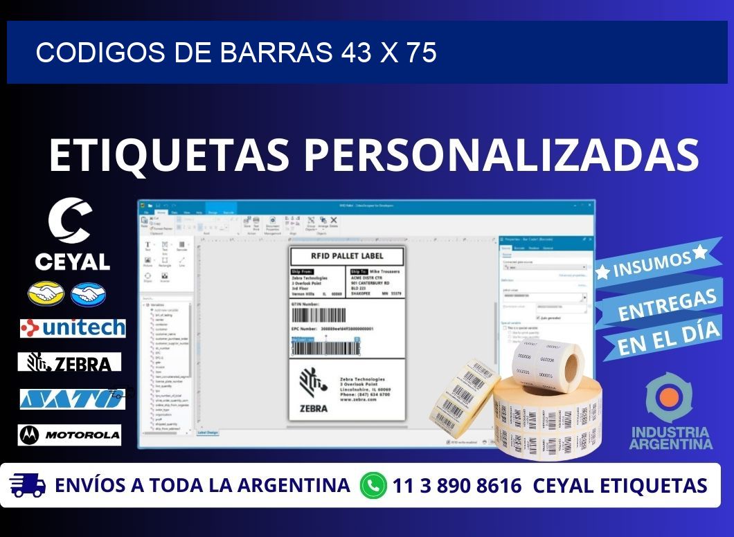 CODIGOS DE BARRAS 43 x 75