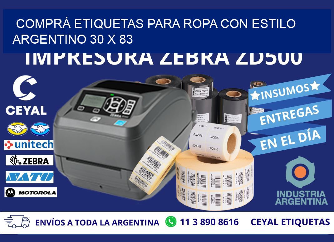 COMPRÁ ETIQUETAS PARA ROPA CON ESTILO ARGENTINO 30 x 83