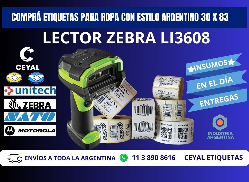 COMPRÁ ETIQUETAS PARA ROPA CON ESTILO ARGENTINO 30 x 83