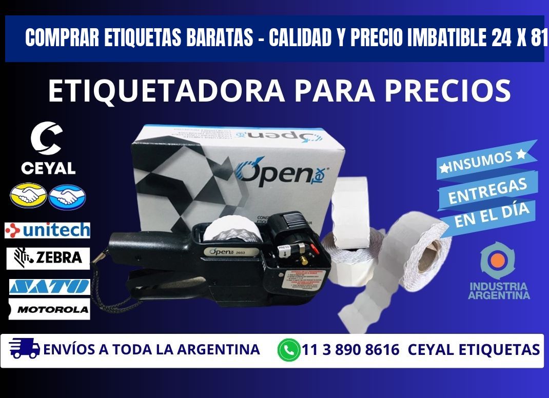 COMPRAR ETIQUETAS BARATAS – CALIDAD Y PRECIO IMBATIBLE 24 x 81