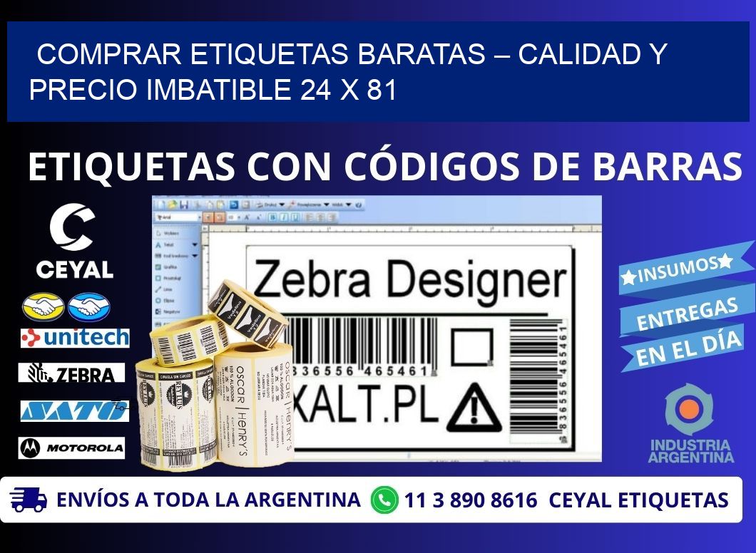 COMPRAR ETIQUETAS BARATAS – CALIDAD Y PRECIO IMBATIBLE 24 x 81