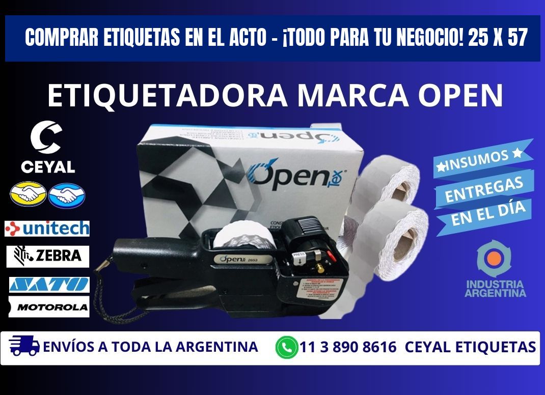 COMPRAR ETIQUETAS EN EL ACTO – ¡TODO PARA TU NEGOCIO! 25 x 57