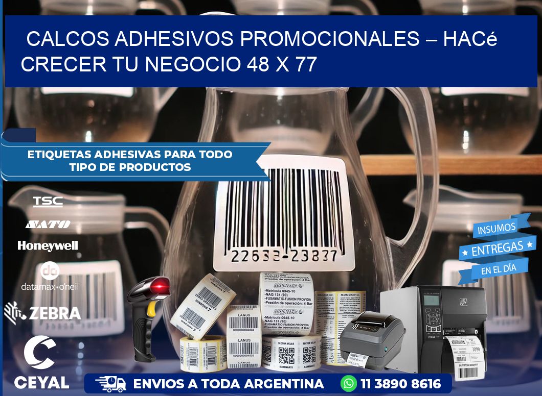 Calcos Adhesivos Promocionales – Hacé Crecer Tu Negocio 48 x 77