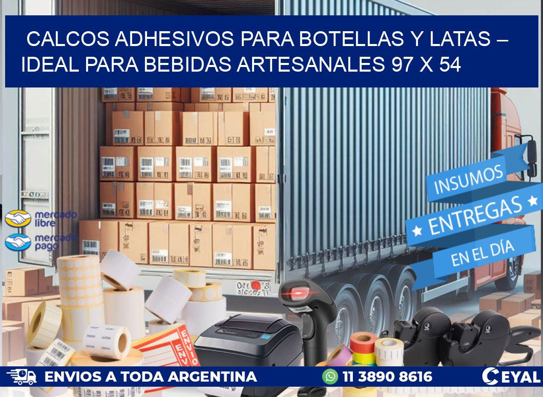 Calcos Adhesivos para Botellas y Latas – Ideal para Bebidas Artesanales 97 x 54
