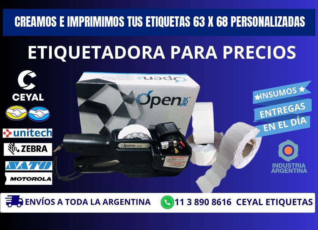 Creamos e Imprimimos tus Etiquetas 63 x 68 Personalizadas