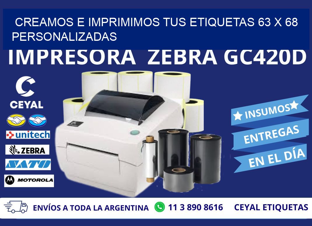 Creamos e Imprimimos tus Etiquetas 63 x 68 Personalizadas