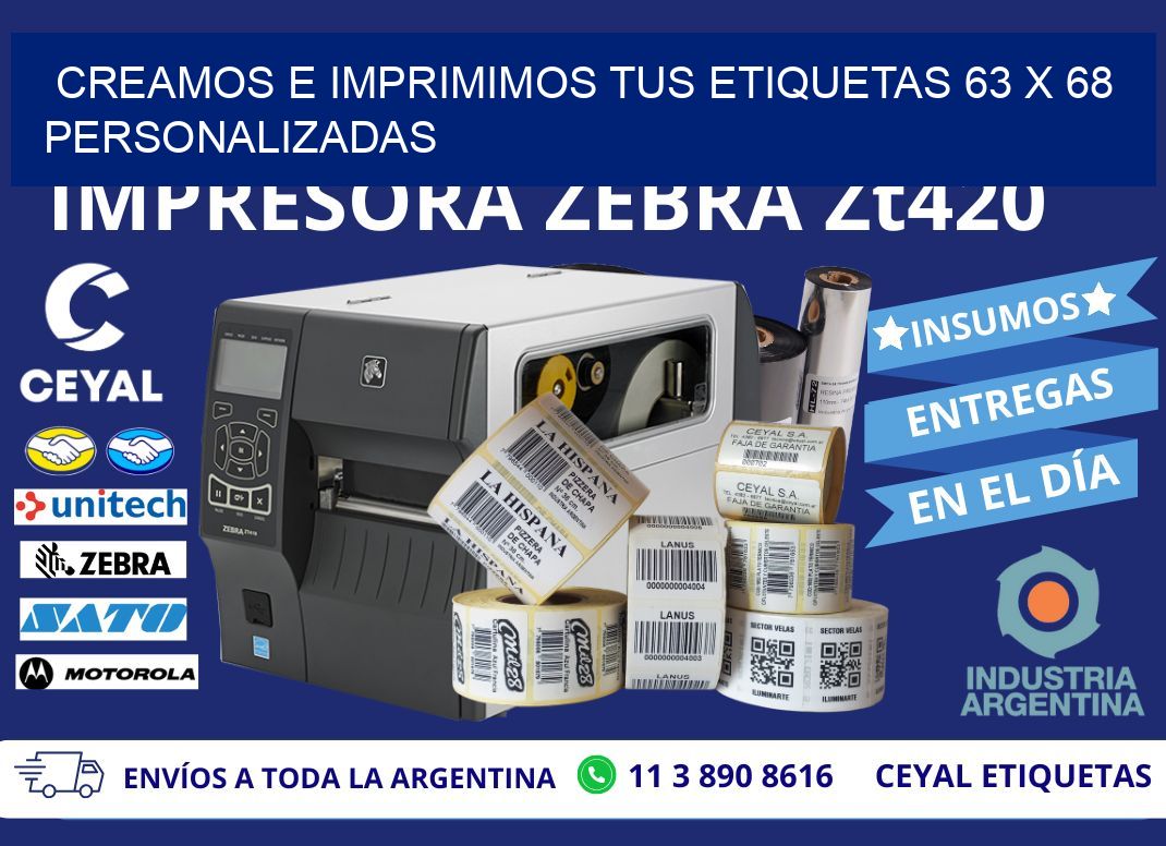 Creamos e Imprimimos tus Etiquetas 63 x 68 Personalizadas