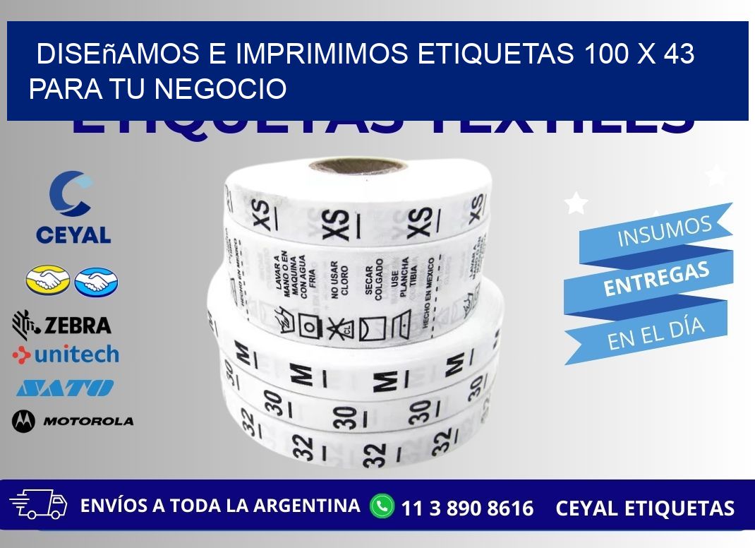 Diseñamos e Imprimimos Etiquetas 100 x 43 para tu Negocio