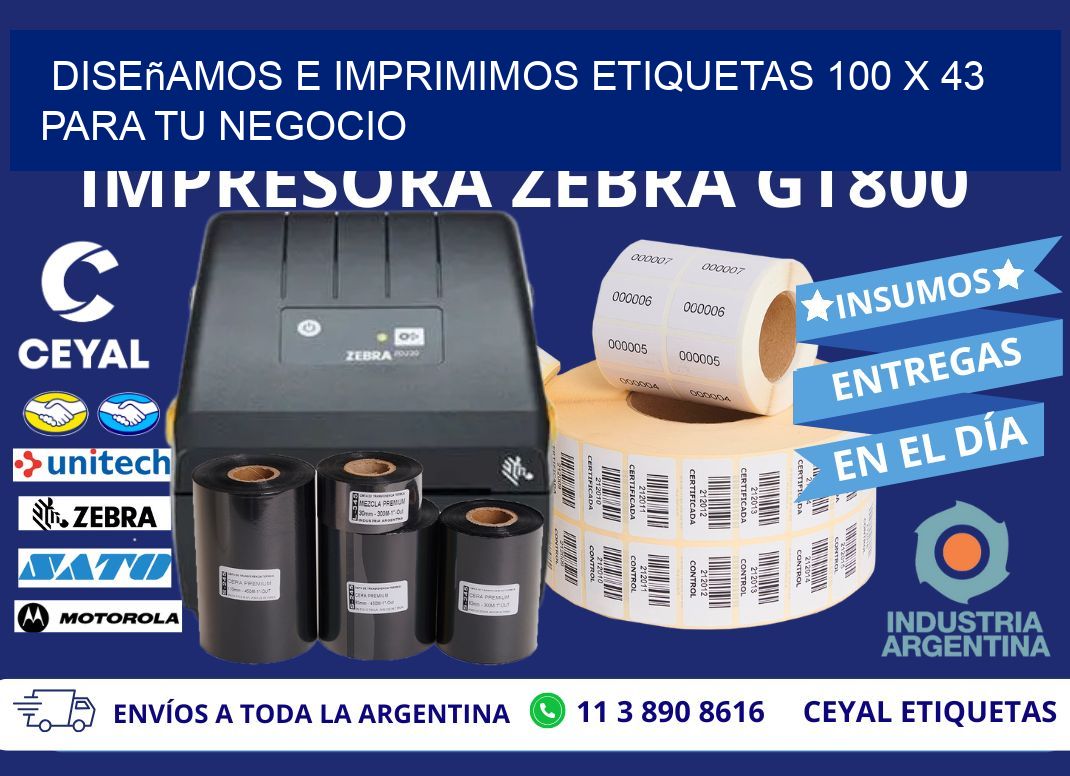 Diseñamos e Imprimimos Etiquetas 100 x 43 para tu Negocio