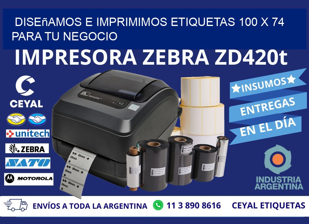 Diseñamos e Imprimimos Etiquetas 100 x 74 para tu Negocio