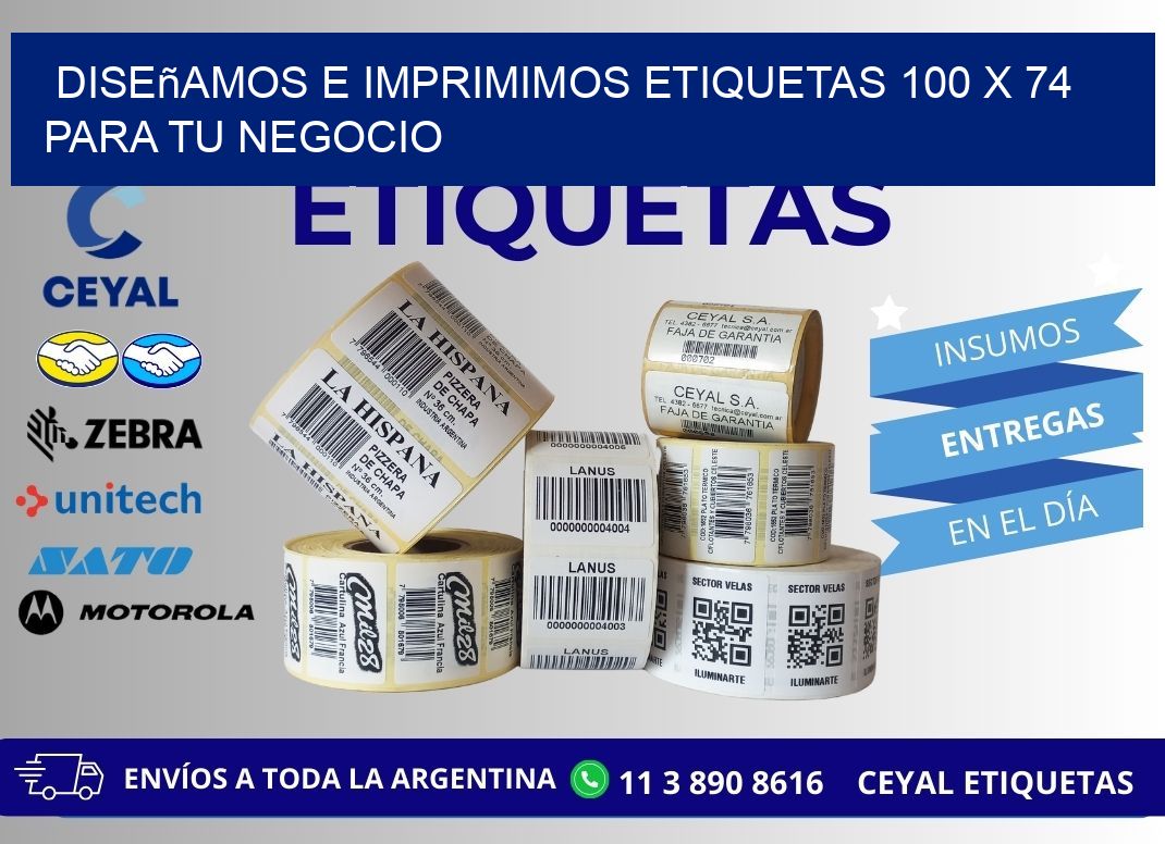Diseñamos e Imprimimos Etiquetas 100 x 74 para tu Negocio
