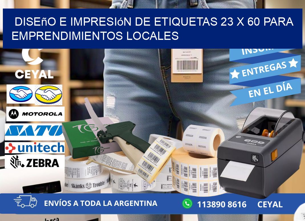 Diseño e Impresión de Etiquetas 23 x 60 para Emprendimientos Locales