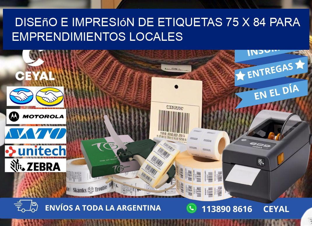 Diseño e Impresión de Etiquetas 75 x 84 para Emprendimientos Locales