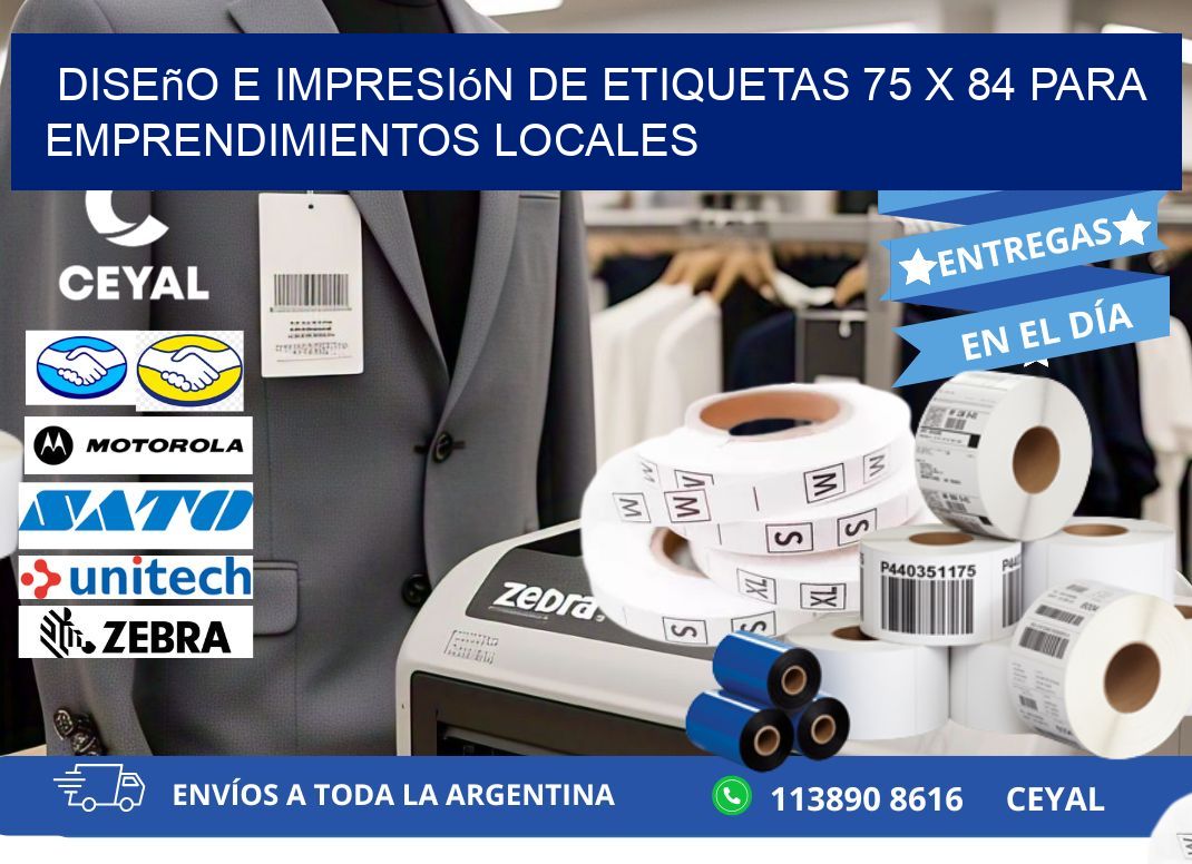 Diseño e Impresión de Etiquetas 75 x 84 para Emprendimientos Locales
