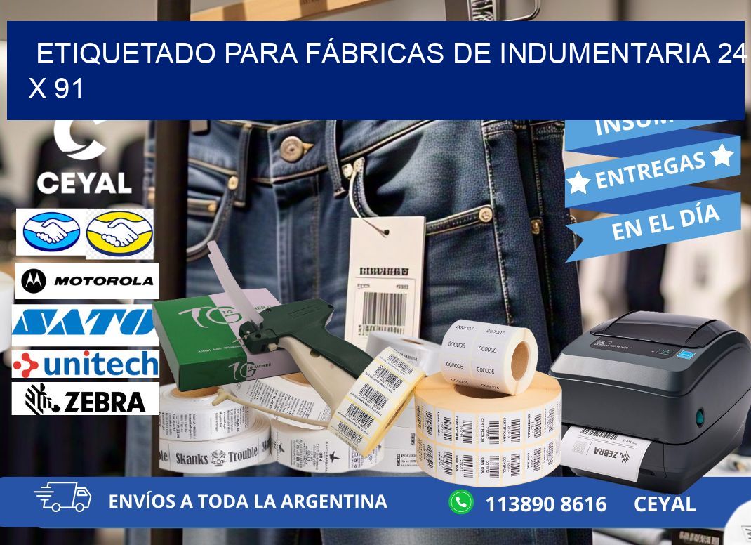 ETIQUETADO PARA FÁBRICAS DE INDUMENTARIA 24 x 91