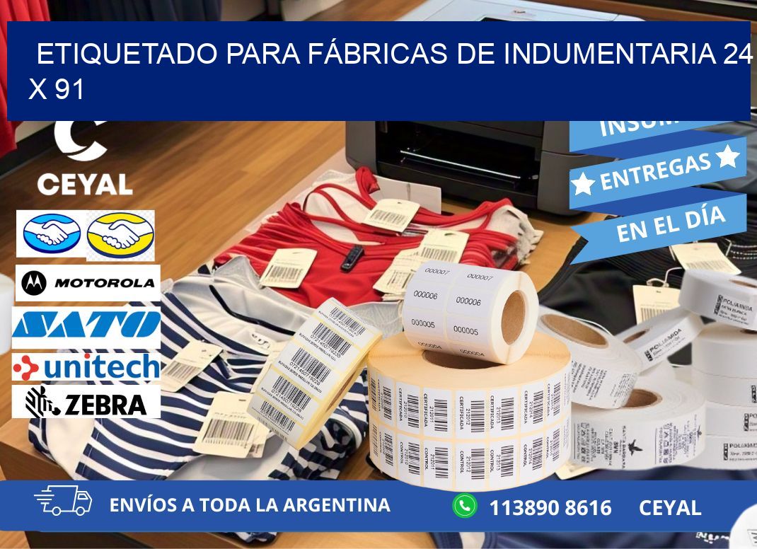 ETIQUETADO PARA FÁBRICAS DE INDUMENTARIA 24 x 91