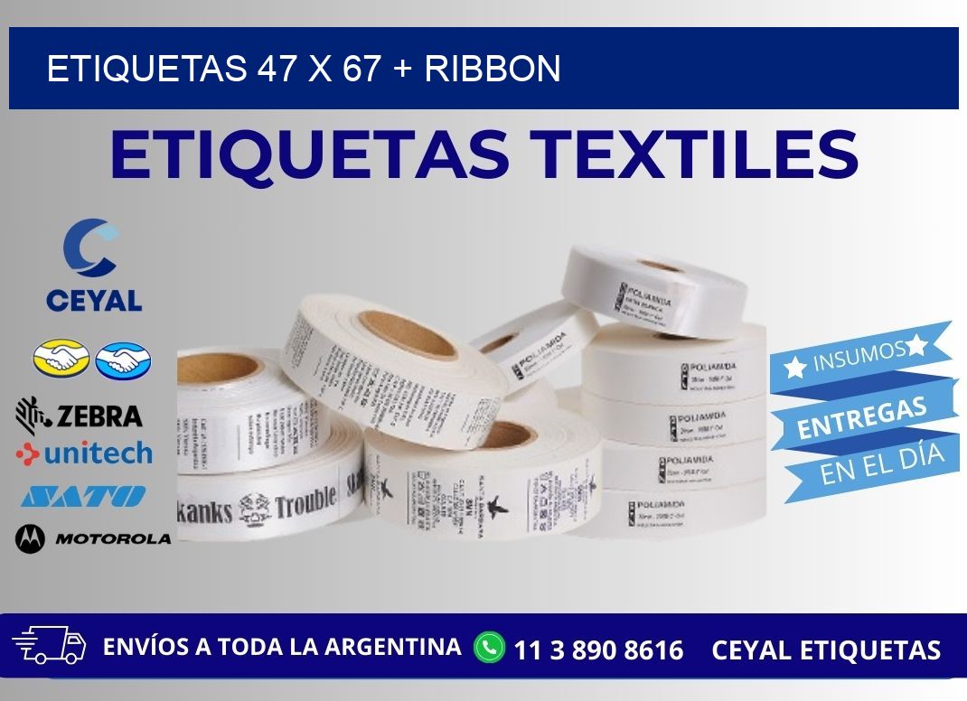 ETIQUETAS 47 x 67 + RIBBON