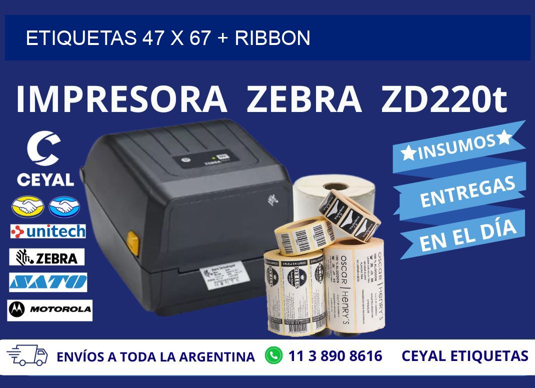 ETIQUETAS 47 x 67 + RIBBON