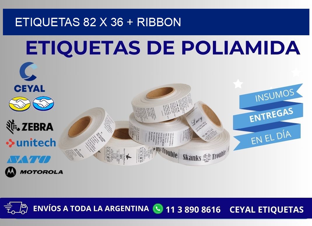 ETIQUETAS 82 x 36 + RIBBON