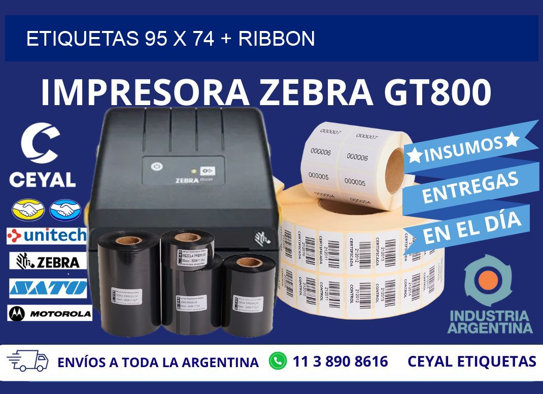 ETIQUETAS 95 x 74 + RIBBON