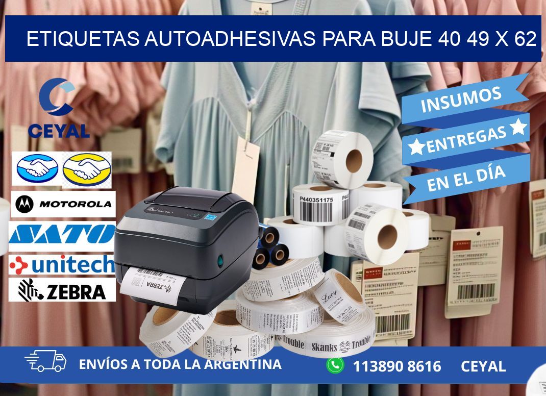 ETIQUETAS AUTOADHESIVAS PARA BUJE 40 49 x 62