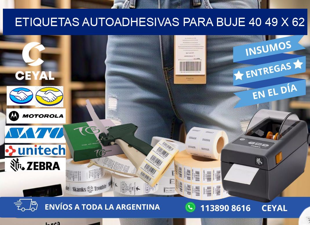 ETIQUETAS AUTOADHESIVAS PARA BUJE 40 49 x 62