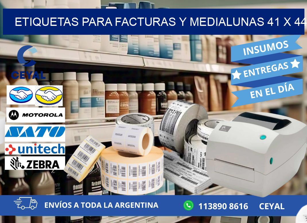 ETIQUETAS PARA FACTURAS Y MEDIALUNAS 41 x 44