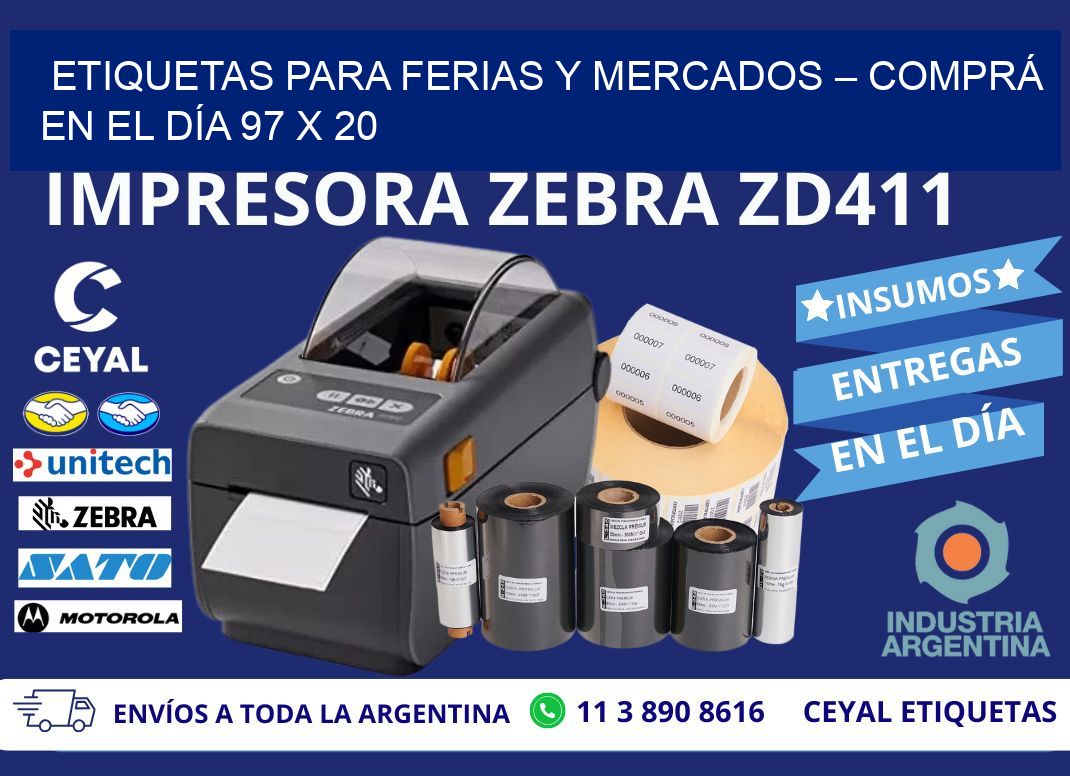 ETIQUETAS PARA FERIAS Y MERCADOS – COMPRÁ EN EL DÍA 97 x 20