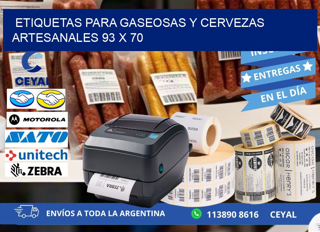 ETIQUETAS PARA GASEOSAS Y CERVEZAS ARTESANALES 93 x 70