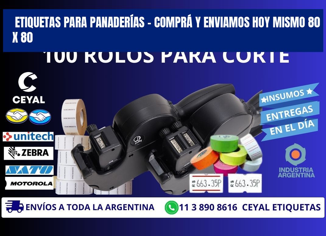 ETIQUETAS PARA PANADERÍAS – COMPRÁ Y ENVIAMOS HOY MISMO 80 x 80