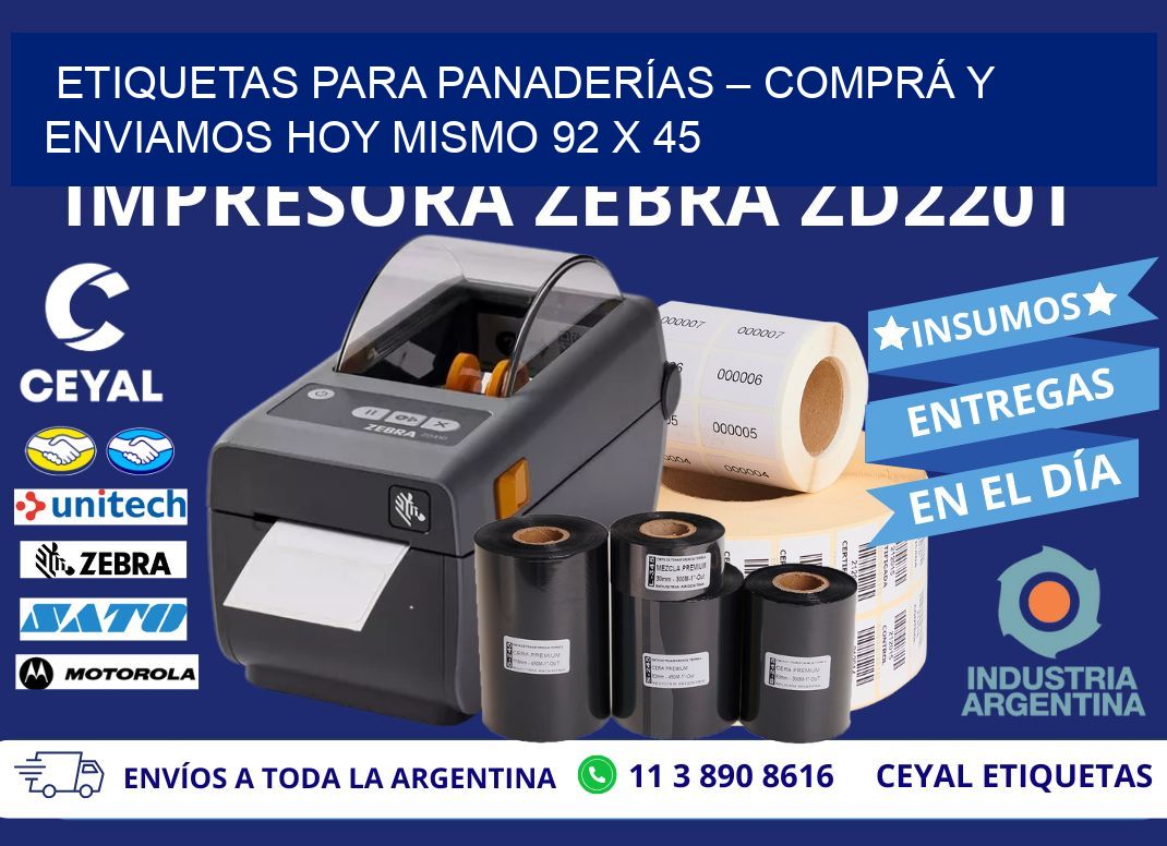 ETIQUETAS PARA PANADERÍAS – COMPRÁ Y ENVIAMOS HOY MISMO 92 x 45
