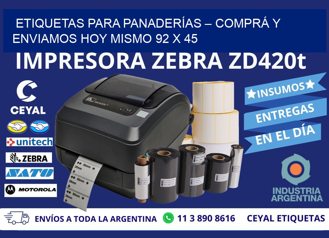 ETIQUETAS PARA PANADERÍAS – COMPRÁ Y ENVIAMOS HOY MISMO 92 x 45