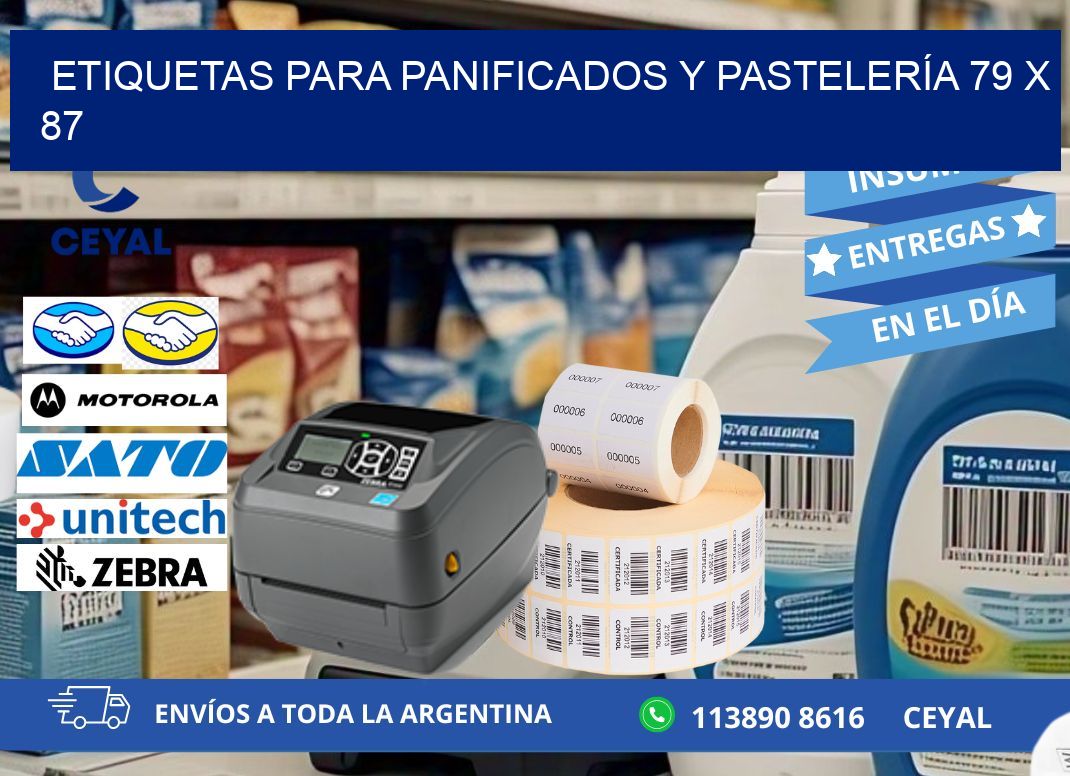 ETIQUETAS PARA PANIFICADOS Y PASTELERÍA 79 x 87