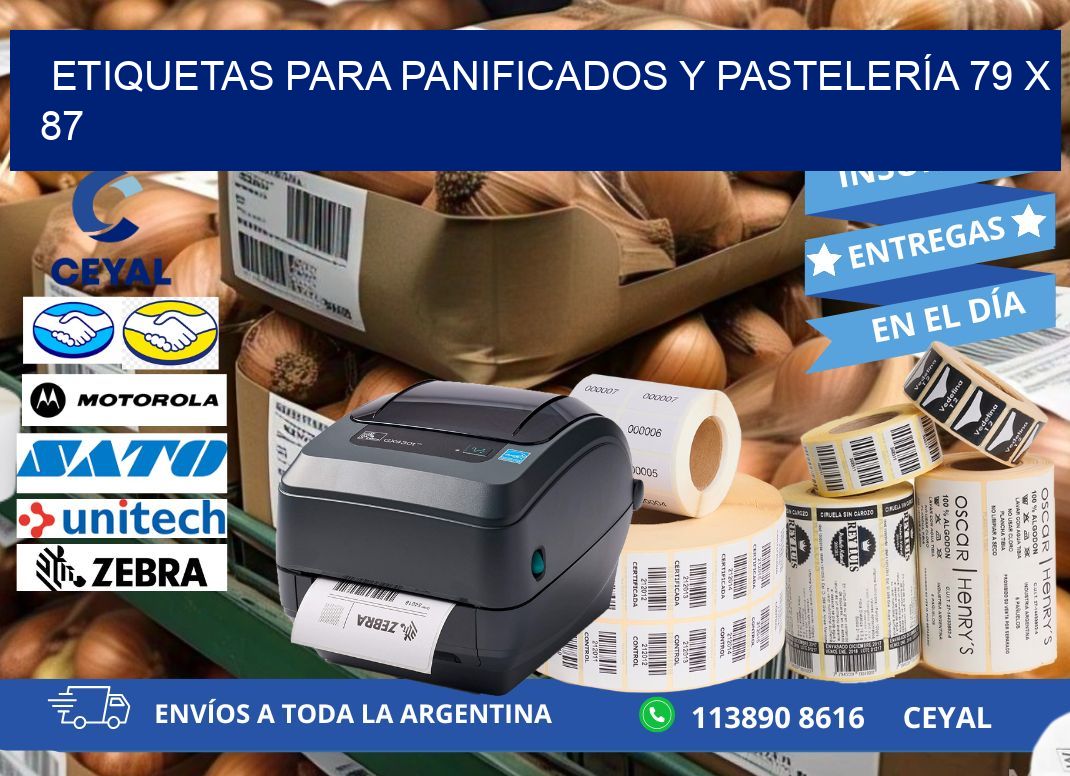 ETIQUETAS PARA PANIFICADOS Y PASTELERÍA 79 x 87