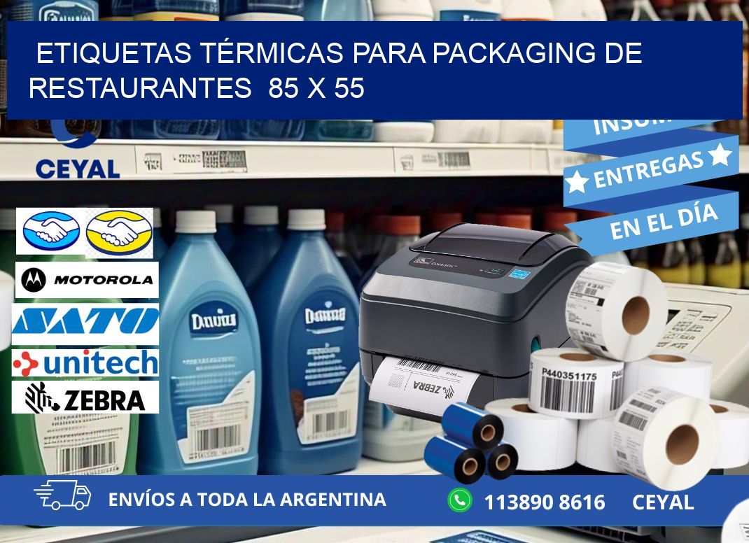 ETIQUETAS TÉRMICAS PARA PACKAGING DE RESTAURANTES 85 x 55