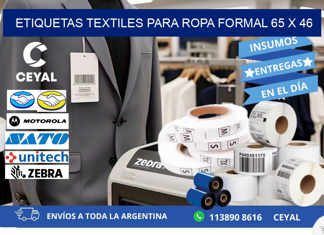 ETIQUETAS TEXTILES PARA ROPA FORMAL 65 x 46
