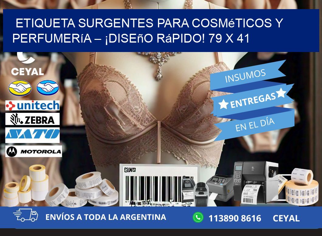 Etiqueta sUrgentes para Cosméticos y Perfumería – ¡Diseño Rápido! 79 x 41