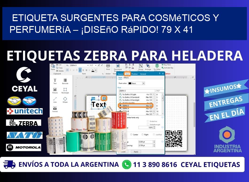Etiqueta sUrgentes para Cosméticos y Perfumería – ¡Diseño Rápido! 79 x 41