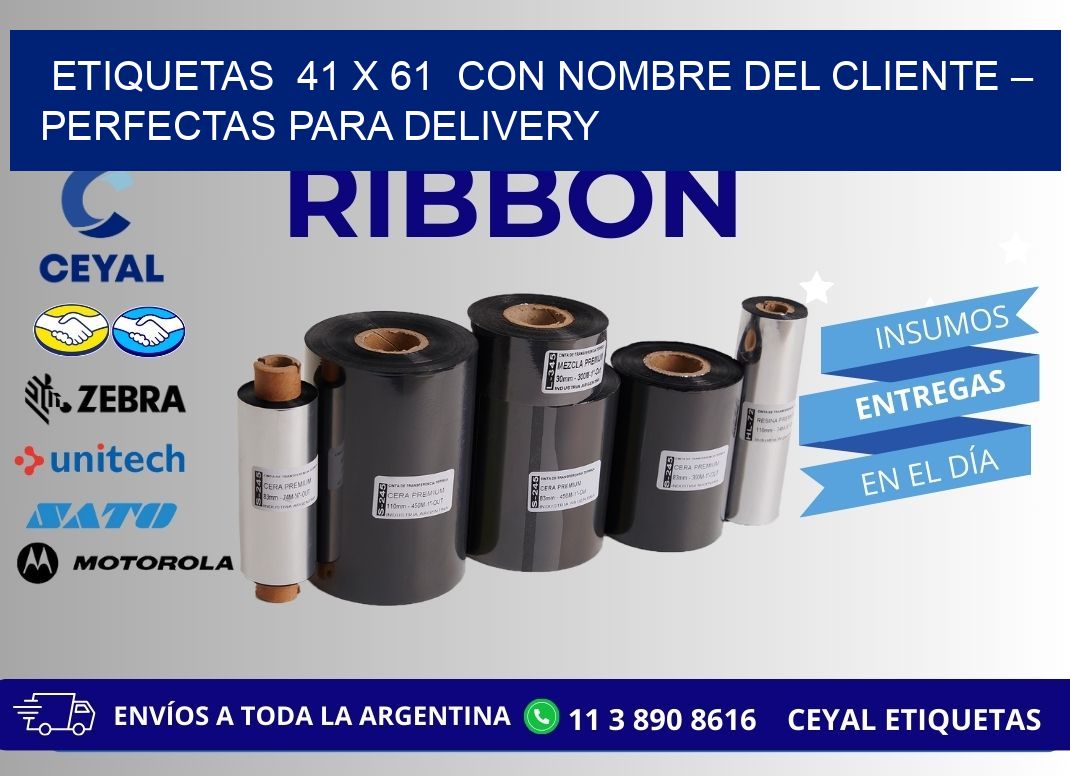 Etiquetas 41 x 61 con Nombre del Cliente – Perfectas para Delivery