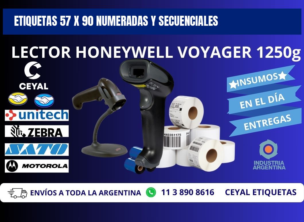 Etiquetas 57 x 90 Numeradas y Secuenciales