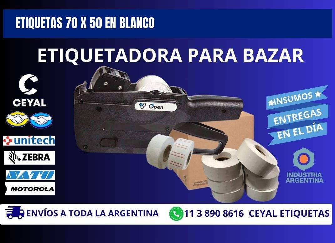 Etiquetas 70 x 50 en blanco