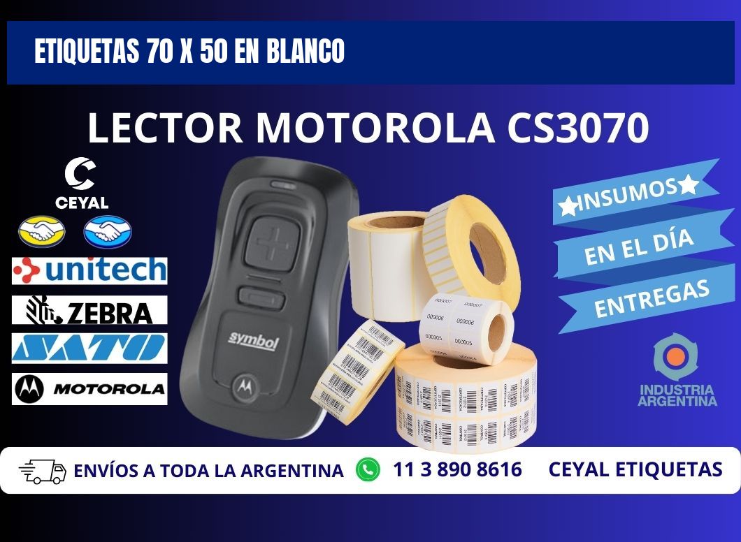 Etiquetas 70 x 50 en blanco