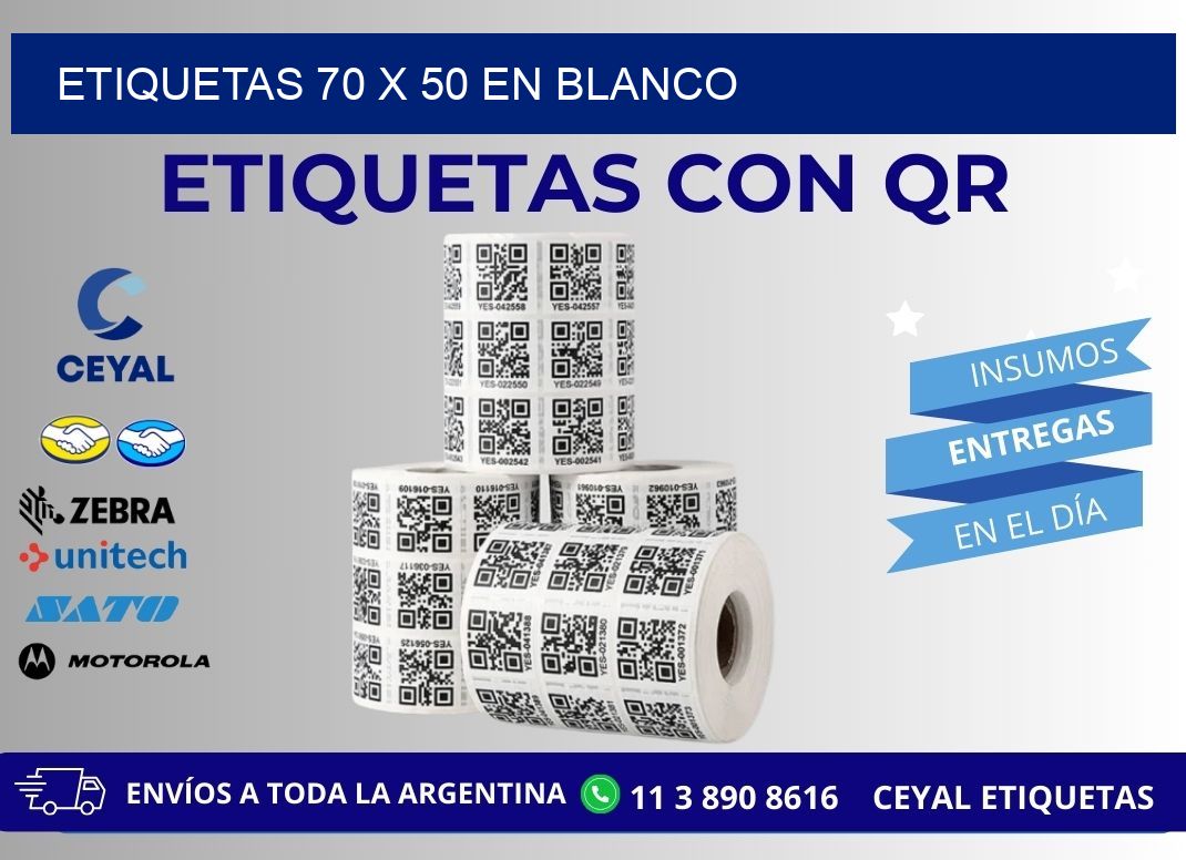 Etiquetas 70 x 50 en blanco