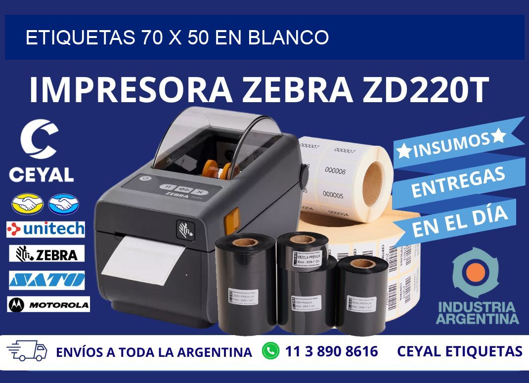 Etiquetas 70 x 50 en blanco