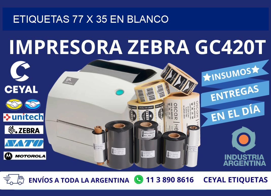 Etiquetas 77 x 35 en blanco